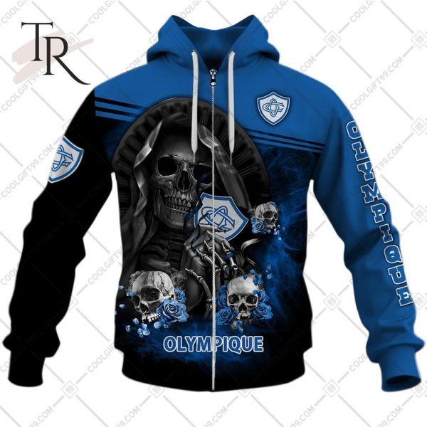 Personalized Castres Olympique Rugby Skull Death Design Hoodie
