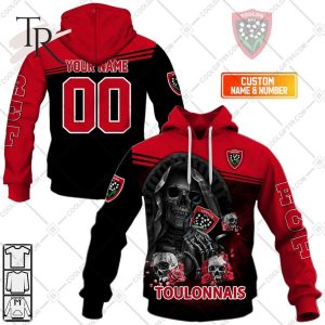Personalized RC Toulonnais Rugby Skull Death Design Hoodie
