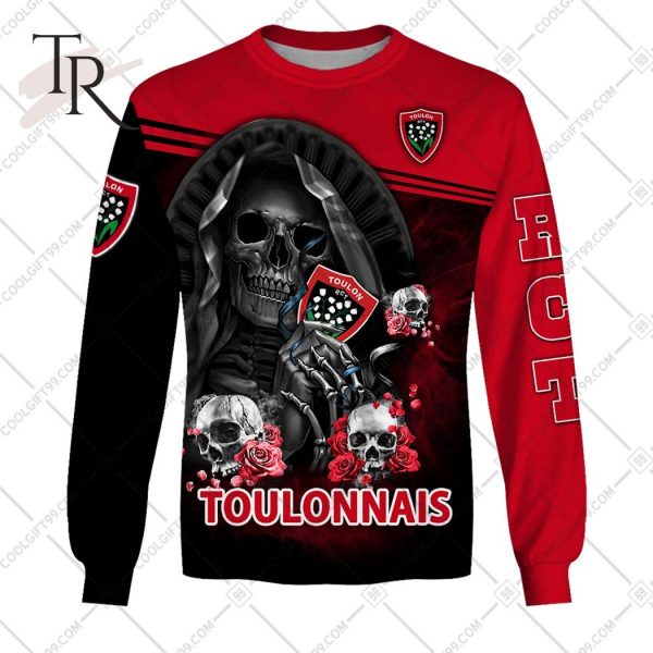 Personalized RC Toulonnais Rugby Skull Death Design Hoodie