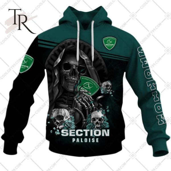 Personalized Section Paloise Rugby Skull Death Design Hoodie