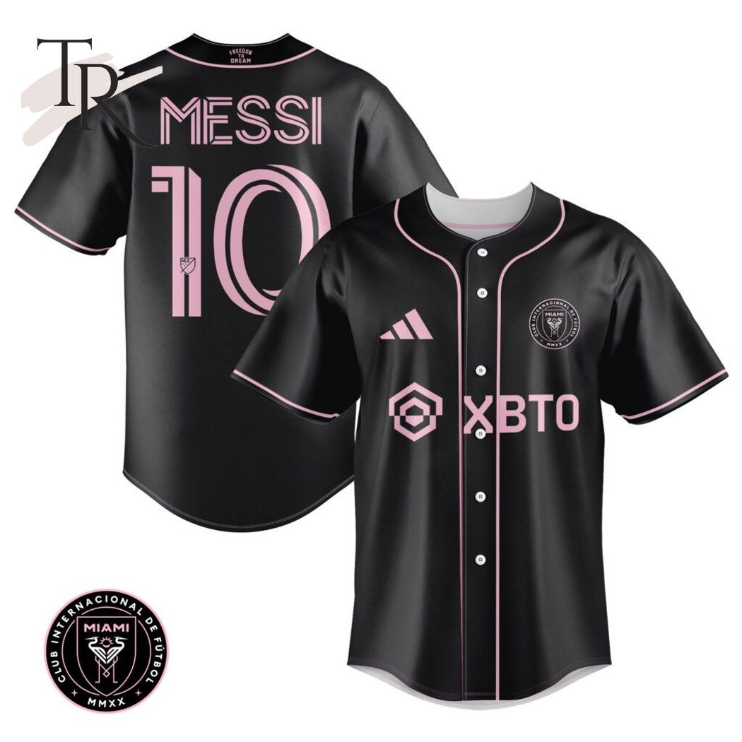 Inter Miami Leo Messi Black Baseball Jersey - Torunstyle