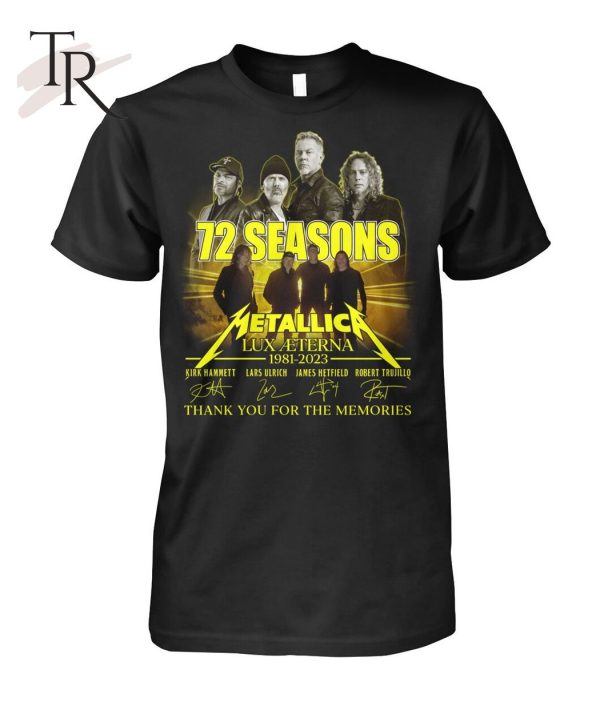 72 Seasons Metallica Lux Aeterna 1981 – 2023 Thank You For The Memories T-Shirt