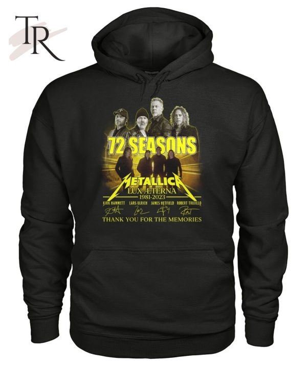 72 Seasons Metallica Lux Aeterna 1981 – 2023 Thank You For The Memories T-Shirt