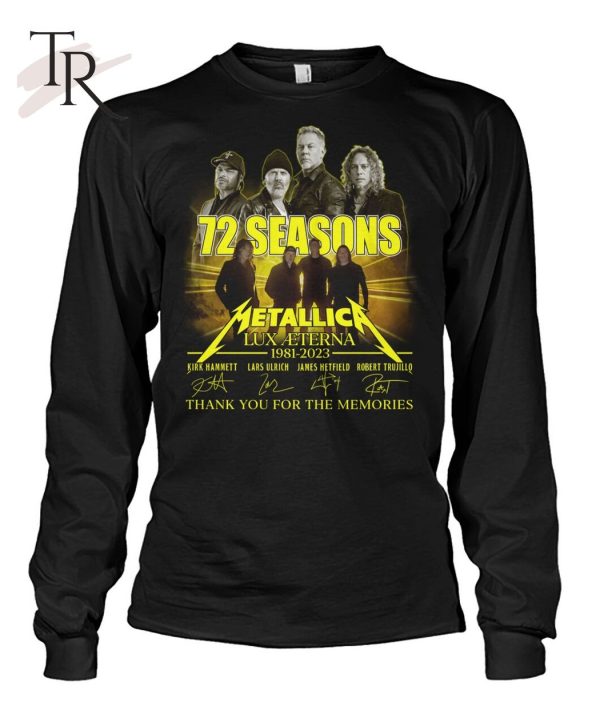 72 Seasons Metallica Lux Aeterna 1981 – 2023 Thank You For The Memories T-Shirt