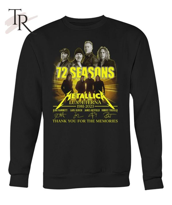 72 Seasons Metallica Lux Aeterna 1981 – 2023 Thank You For The Memories T-Shirt