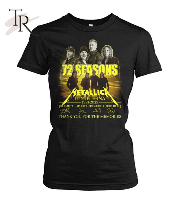 72 Seasons Metallica Lux Aeterna 1981 – 2023 Thank You For The Memories T-Shirt