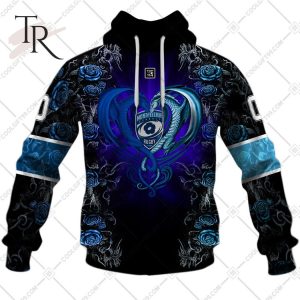 Personalized Montpellier Herault Rugby Rose Dragons Design Hoodie