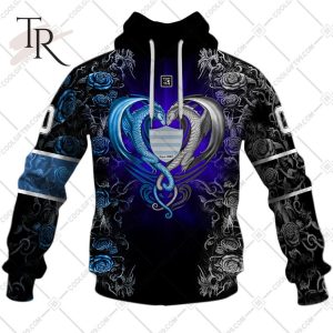 Personalized Racing 92 Rugby Rose Dragons Design Hoodie