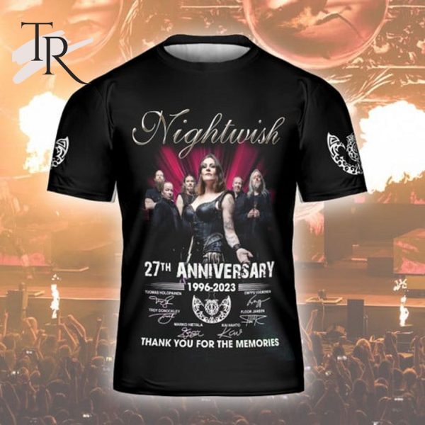 Nightwish 27th Anniversary 1996 – 2023 Thank You For The Memories T-Shirt