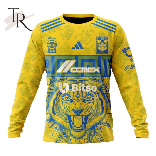 LIGA MX Tigres UANL 2023-2024 Home Aztec Design Hoodie