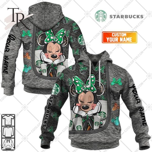 Personalized Starbucks Minnie Mouse Design Hoodie