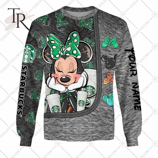 Personalized Starbucks Minnie Mouse Design Hoodie