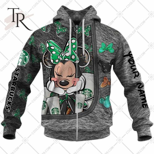 Personalized Starbucks Minnie Mouse Design Hoodie