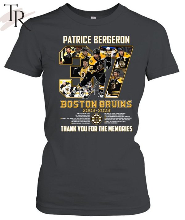 Boston Bruins 2003 – 2023  37 Patrice Bergeron Thank You For The Memories Unisex T-Shirt