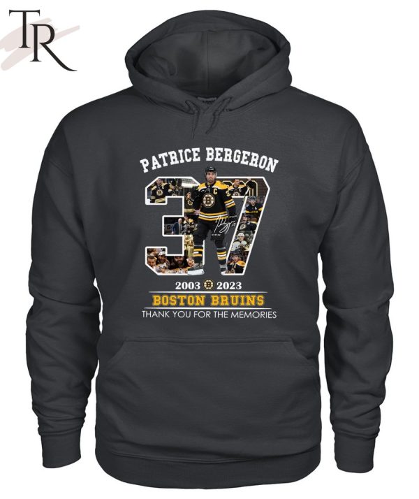 Patrice Bergeron 2003 – 2023 Boston Bruins Thank You For The Memories Limited Edition T-Shirt