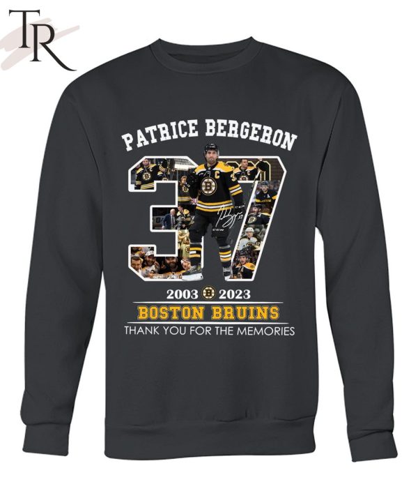 Patrice Bergeron 2003 – 2023 Boston Bruins Thank You For The Memories Limited Edition T-Shirt