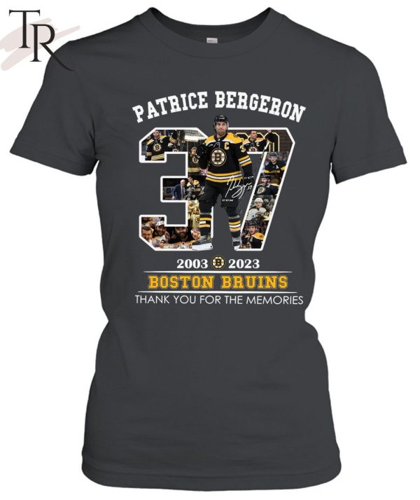 Patrice Bergeron 2003 – 2023 Boston Bruins Thank You For The Memories Limited Edition T-Shirt