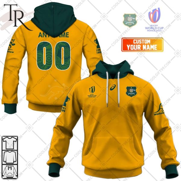 Rugby World Cup 2023 Australia Wallabies Home Jersey Hoodie