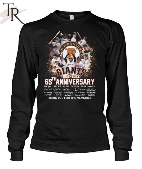 San Francisco Giants 65th Anniversary 1958 – 2023 Thank You For The Memories T-Shirt