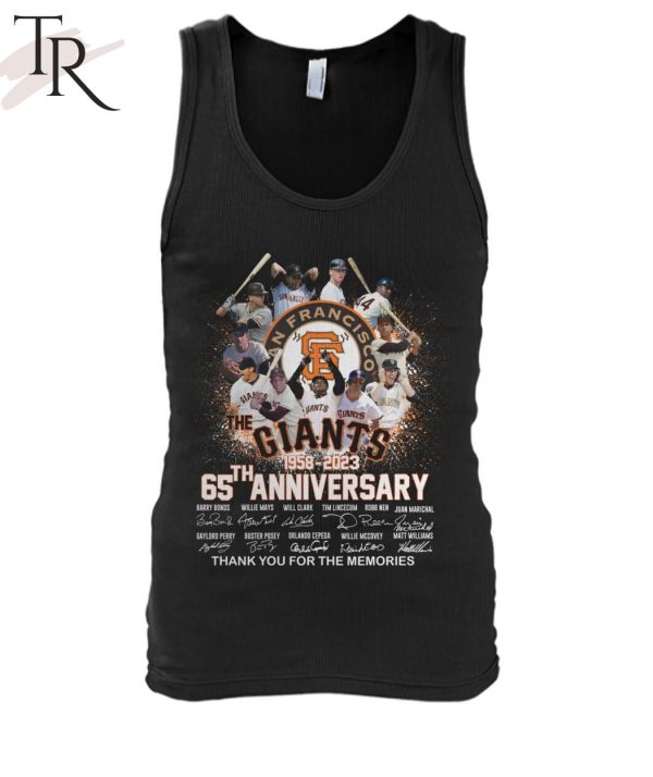 San Francisco Giants 65th Anniversary 1958 – 2023 Thank You For The Memories T-Shirt