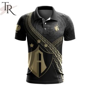 LIGA MX Atlas F.C Special Black And Gold Design Polo Shirt