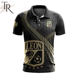 LIGA MX Club Leon Special Black And Gold Design Polo Shirt
