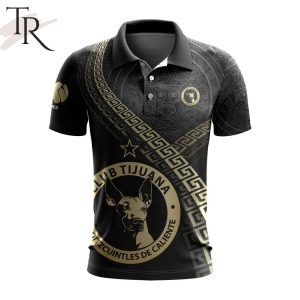LIGA MX Club Tijuana Special Black And Gold Design Polo Shirt