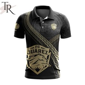 LIGA MX FC Juarez Special Black And Gold Design Polo Shirt