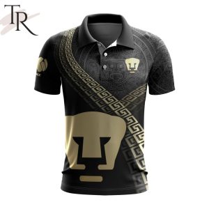 LIGA MX Pumas UNAM Special Black And Gold Design Polo Shirt