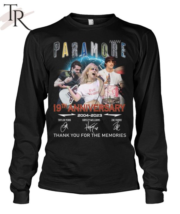 Paramore 19th Anniversary 2004 – 2023 Thank You For The Memories T-Shirt