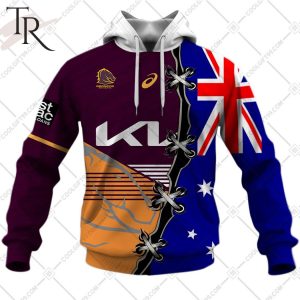 Personalized NRL Brisbane Broncos Home Jersey Mix Flag Hoodie