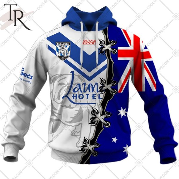 Personalized NRL Canterbury Bankstown Bulldogs Home Jersey Mix Flag Hoodie