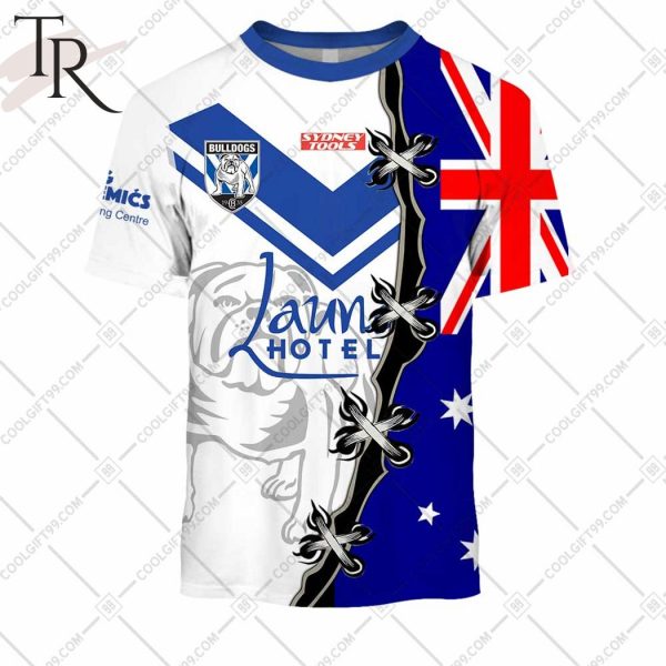 Personalized NRL Canterbury Bankstown Bulldogs Home Jersey Mix Flag Hoodie
