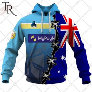 Personalized NRL Gold Coast Titans Home Jersey Mix Flag Hoodie
