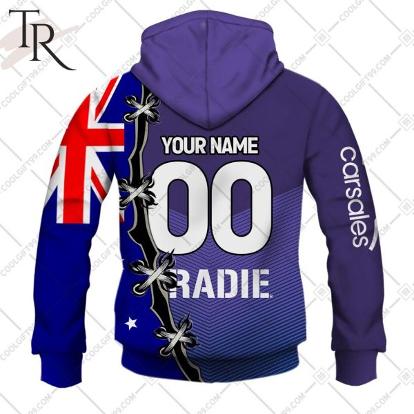 Personalized NRL Melbourne Storm Home Jersey Mix Flag Hoodie