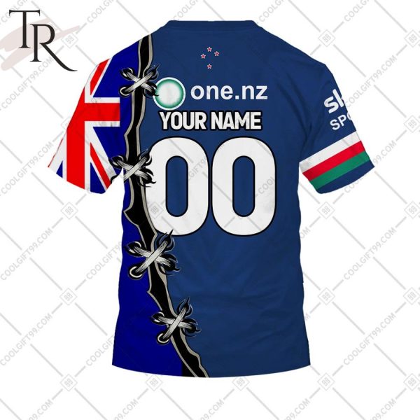 Personalized NRL New Zealand Warriors Home Jersey Mix Flag Hoodie