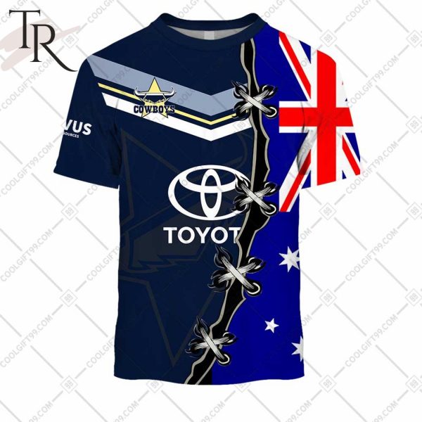 Personalized NRL North Queensland Cowboys Home Jersey Mix Flag Hoodie