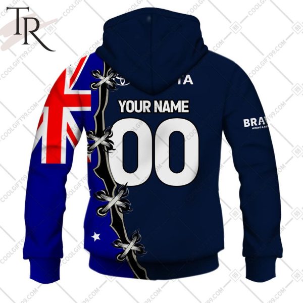 Personalized NRL North Queensland Cowboys Home Jersey Mix Flag Hoodie