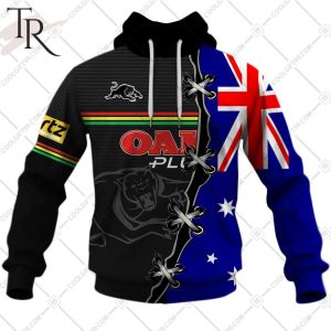 Personalized NRL Penrith Panthers Home Jersey Mix Flag Hoodie