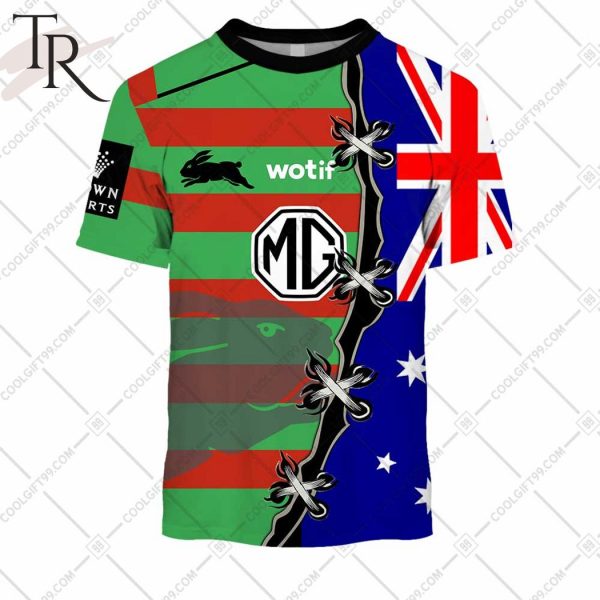 Personalized NRL South Sydney Rabbitohs Home Jersey Mix Flag Hoodie