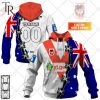 Personalized NRL Sydney Roosters Home Jersey Mix Flag Hoodie