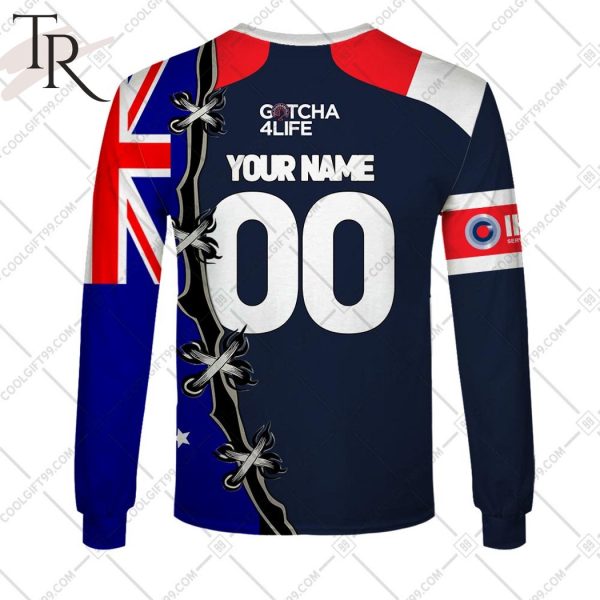 Personalized NRL Sydney Roosters Home Jersey Mix Flag Hoodie