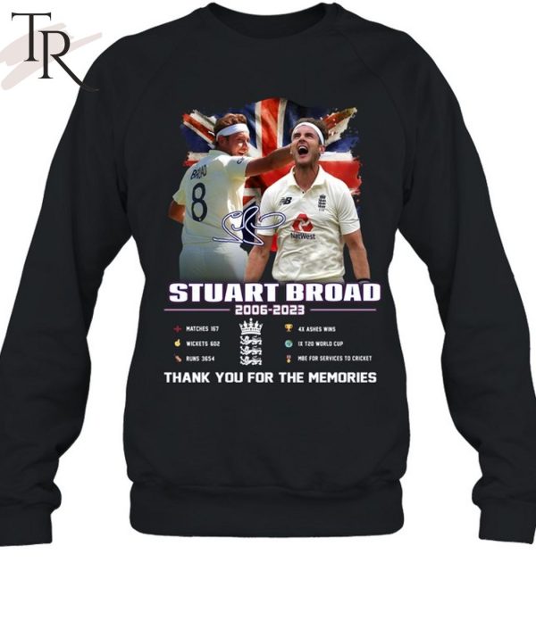 Stuart Broad 2006 – 2023 Thank You For The Memories T-Shirt