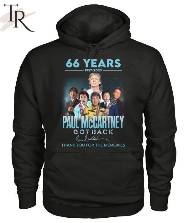 66 Years 1957 – 2023 Paul McCartney Got Back Thank You For The Memories T-Shirt