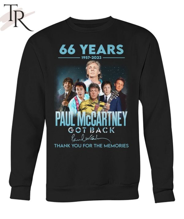 66 Years 1957 – 2023 Paul McCartney Got Back Thank You For The Memories T-Shirt