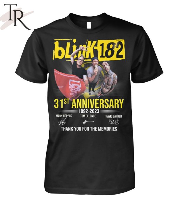 Blink-182 31st Anniversary 1992 – 2023 Thank You For The Memories T-Shirt