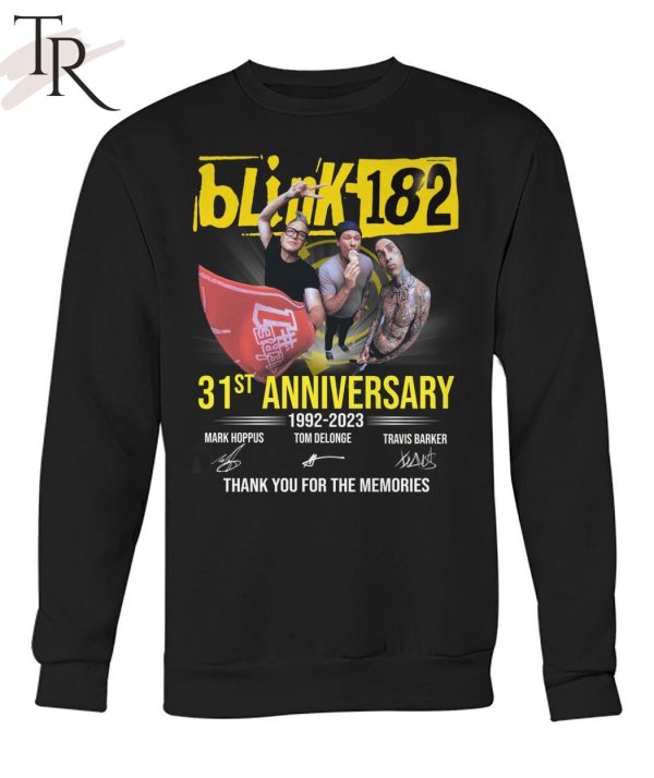 Blink-182 31st Anniversary 1992 – 2023 Thank You For The Memories T-Shirt