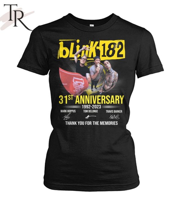 Blink-182 31st Anniversary 1992 – 2023 Thank You For The Memories T-Shirt