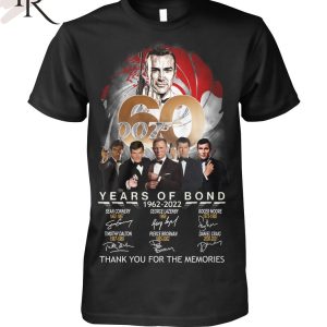 007 60 Years Of Bond 1962 – 2022 Thank You For The Memories T-Shirt