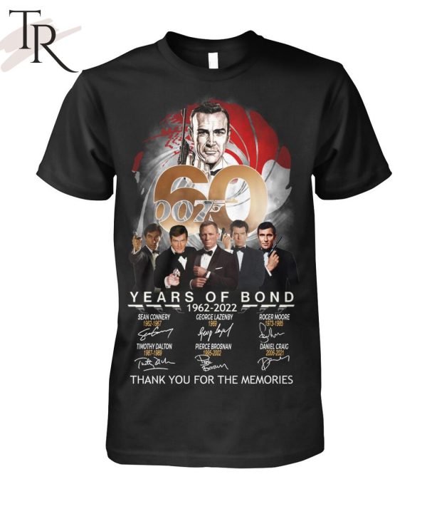 007 60 Years Of Bond 1962 – 2022 Thank You For The Memories T-Shirt